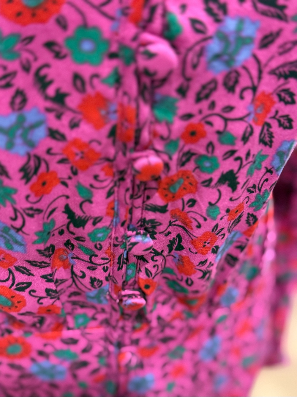 Veronica Beard Pink Floral V-Neck Long-Sleeve Midi Dress - Picture 8 of 16